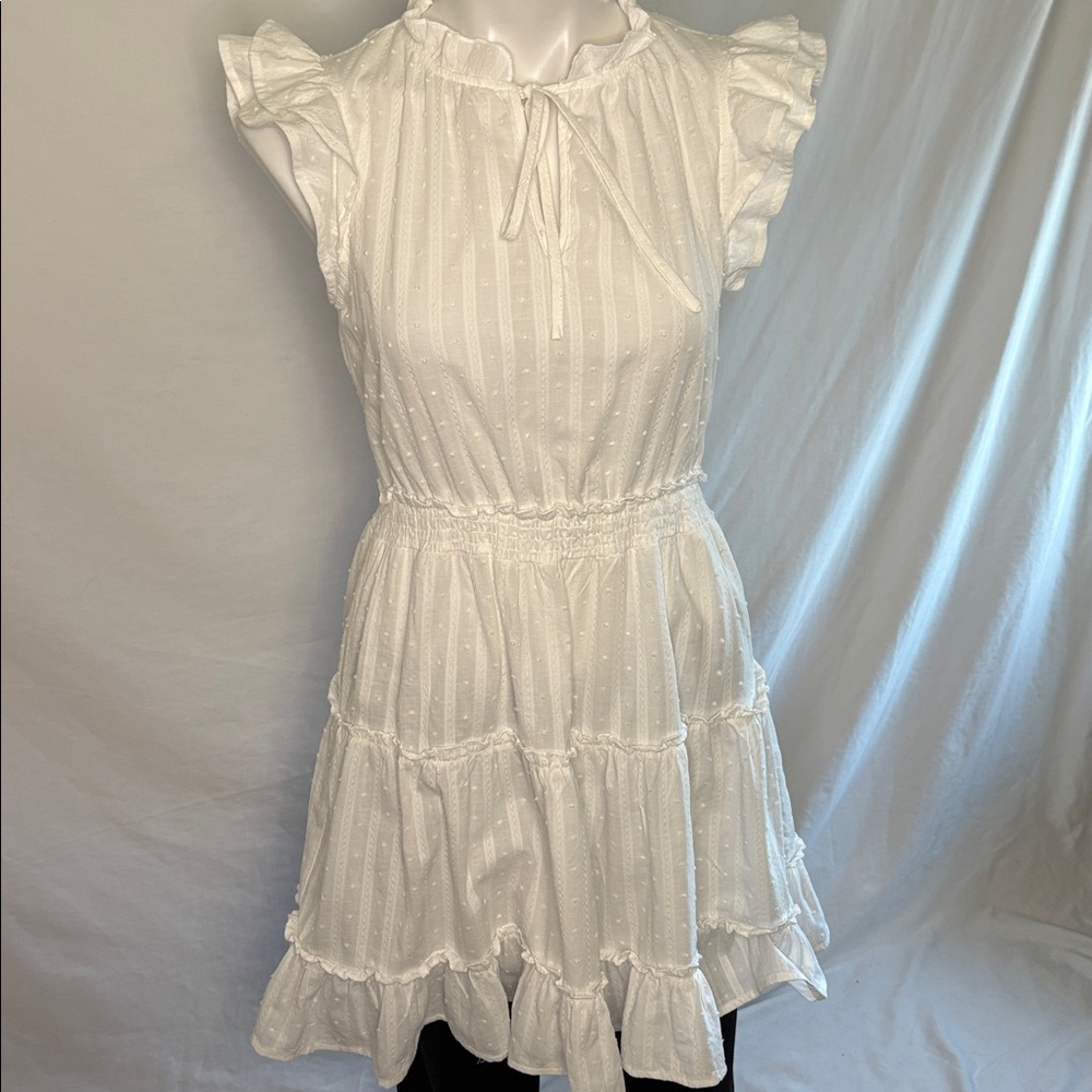 Altered State White Ruffle Tiered Dress